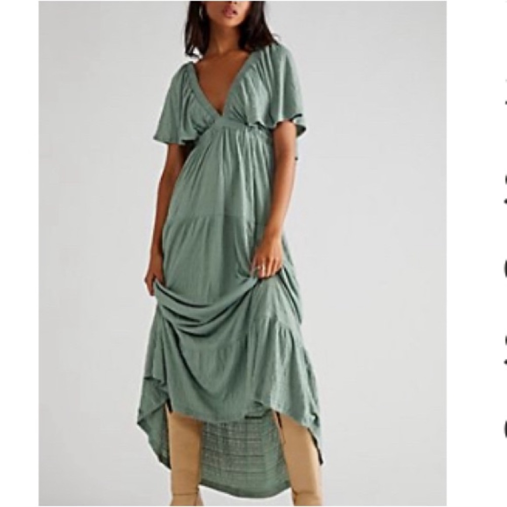 Free People La La Green Maxi Dress